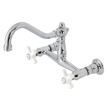 Kingston Brass KS3241PX Two-Handle Wall Mount Bathroom Faucet, Polished Chrome KS3241PX